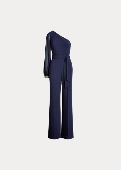 Jumpsuits Ralph Lauren Mujer Azul Marino - Jersey One-Shoulder - EGKOR3684